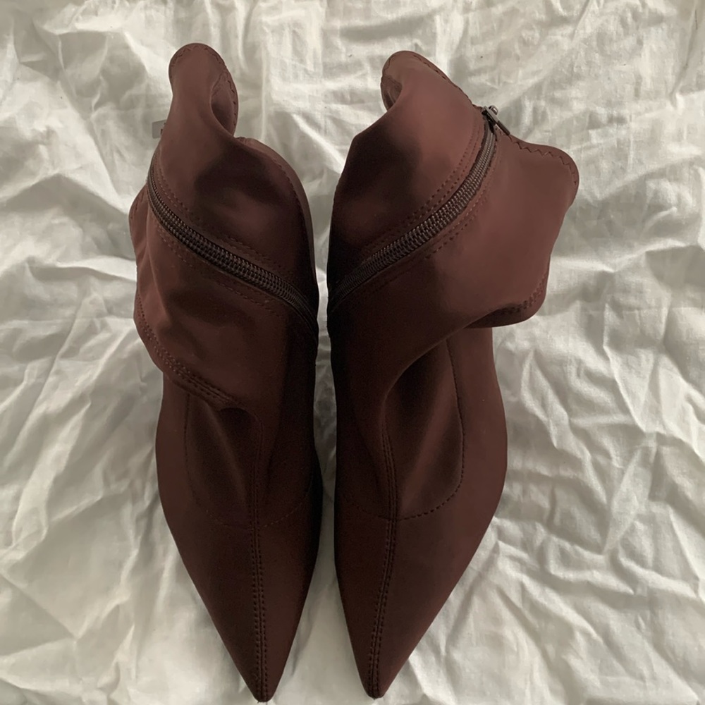 Brown Zara cloth booties size 38